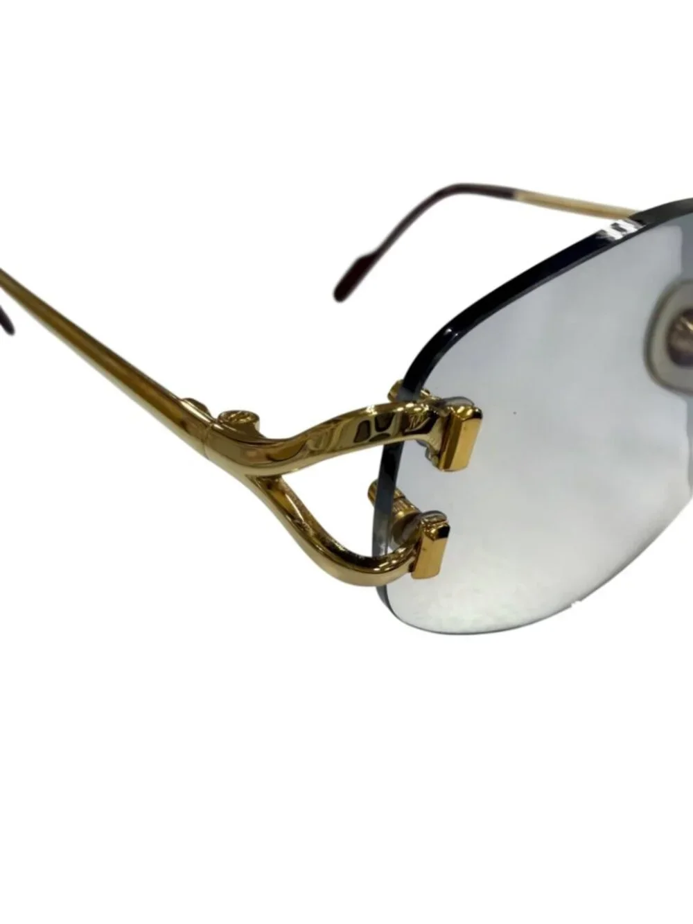 Cartier 2C Decor Two Point Rimless Gradient Lens with Logo Eyewear Sunglasses